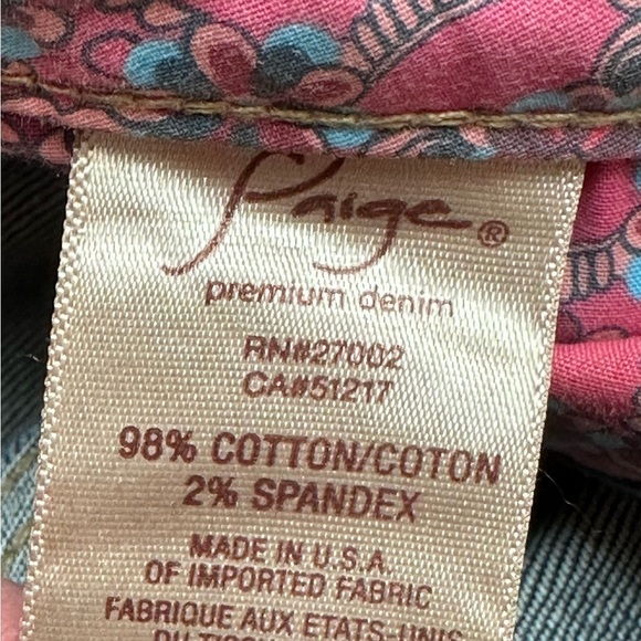 Paige Lou Lou blue denim jeans, button and zipper fly fading &whiskering Altered - Picture 5 of 10